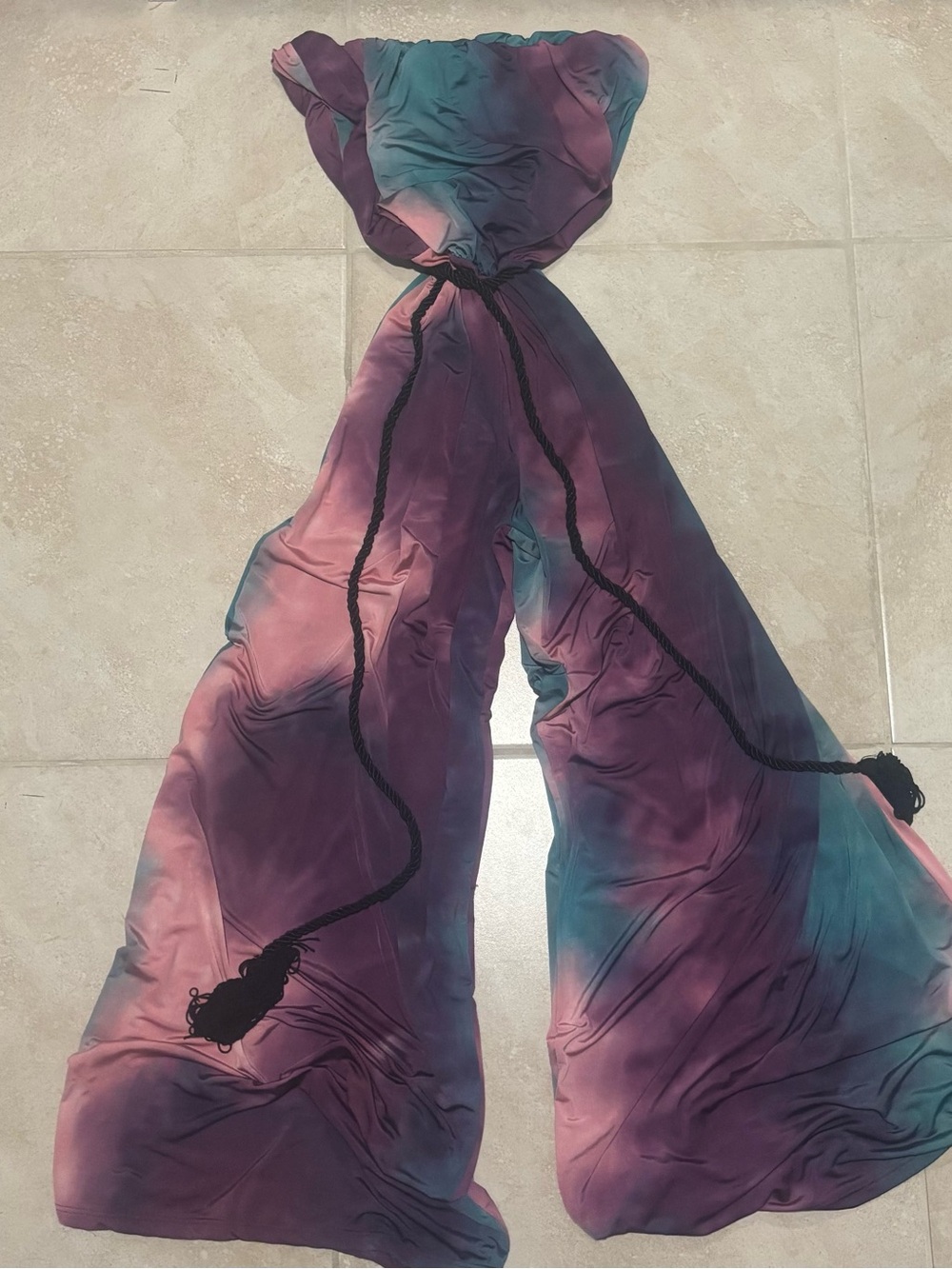 Ariella Purple, Teal, and pink Strapless Jumpsuit